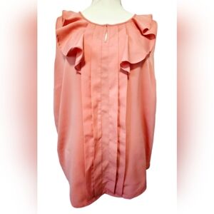 Liz Claiborne Career Peach Sleeveless Blouse Women's Size Large